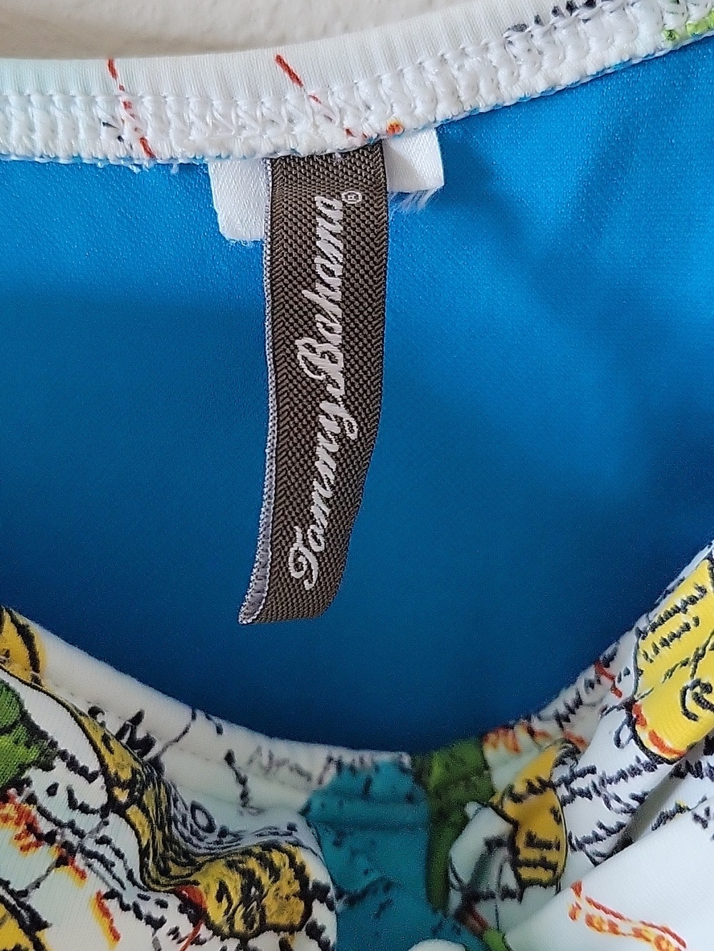 Tommy Bahama Map Print Twist Front Cup Skirted One Piece Swimsuit Size 10 - Picture 5 of 7